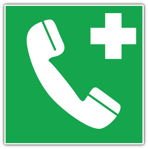 Sign Emergency Telephone (V1)  - Printed Sticker Decal