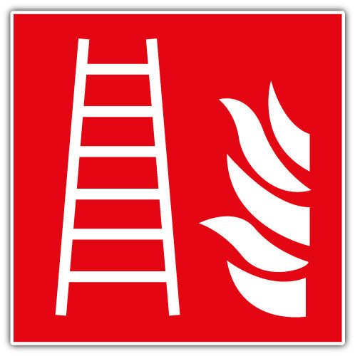 Sign Fire Ladder (V1)  - Printed Sticker Decal