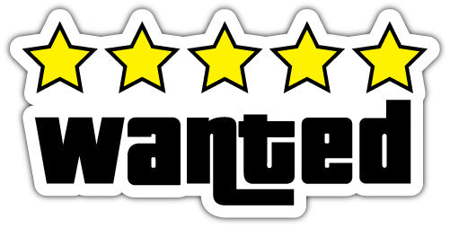 Wanted Stars Gtav (V1)  - Printed Sticker Decal