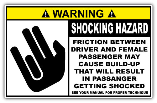 Warning Shocking Hazard (V1)  - Printed Sticker Decal