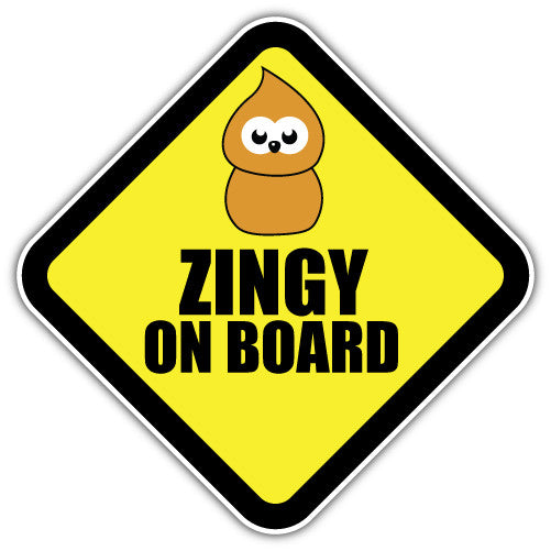 Zingy On Board (V1)  - Printed Sticker Decal